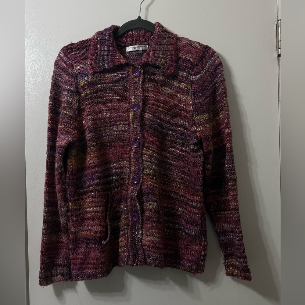 Allison Daley Purple and Brown Women's Cardigan